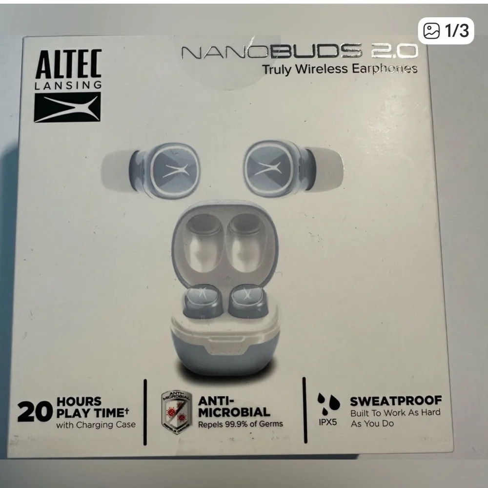 🎧 Altec Lansing NanoBuds 2.0 True Wireless Earbuds Bluetooth IPX5 Sweatproof NWT